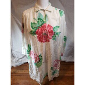 Vtge Clovis Ruffin Long‎ Sleeve Floral Oversized Shirt Dress Size Large?